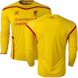 Men's Blank Liverpool FC Jersey - 14/15 England Football Club Warrior Authentic Yellow Away Soccer Long Sleeve Shirt