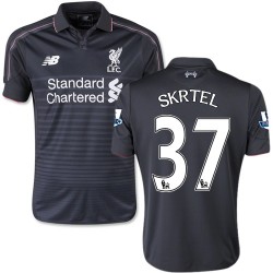 Youth 37 Martin Skrtel Liverpool FC Jersey - 15/16 England Football Club New Balance Authentic Black Third Soccer Short Shirt