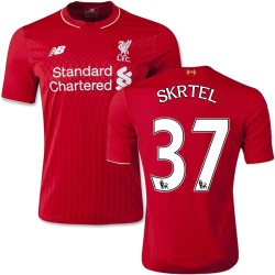 Youth 37 Martin Skrtel Liverpool FC Jersey - 15/16 England Football Club New Balance Authentic Red Home Soccer Short Shirt
