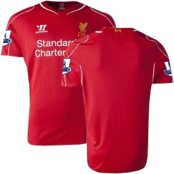 Men's Blank Liverpool FC Jersey - 14/15 England Football Club Warrior Replica Red Home Soccer Short Shirt