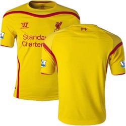 Men's Blank Liverpool FC Jersey - 14/15 England Football Club Warrior Replica Yellow Away Soccer Short Shirt