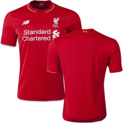 Men's Blank Liverpool FC Jersey - 15/16 England Football Club New Balance Authentic Red Home Soccer Short Shirt