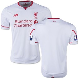Men's Blank Liverpool FC Jersey - 15/16 England Football Club New Balance Authentic White Away Soccer Short Shirt
