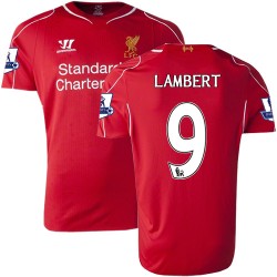 Men's 9 Rickie Lambert Liverpool FC Jersey - 14/15 England Football Club Warrior Replica Red Home Soccer Short Shirt