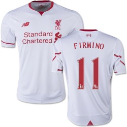 Youth 11 Roberto Firmino Liverpool FC Jersey - 15/16 England Football Club New Balance Replica White Away Soccer Short Shirt