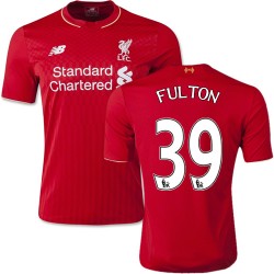 Men's 39 Ryan Fulton Liverpool FC Jersey - 15/16 England Football Club New Balance Authentic Red Home Soccer Short Shirt