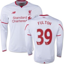 Men's 39 Ryan Fulton Liverpool FC Jersey - 15/16 England Football Club New Balance Replica White Away Soccer Long Sleeve Shirt