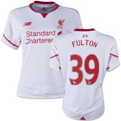 Women's 39 Ryan Fulton Liverpool FC Jersey - 15/16 England Football Club New Balance Authentic White Away Soccer Short Shirt