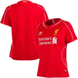Women's Blank Liverpool FC Jersey - 14/15 England Football Club Warrior Authentic Red Home Soccer Short Shirt