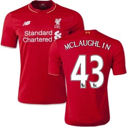 Men's 43 Ryan McLaughlin Liverpool FC Jersey - 15/16 England Football Club New Balance Authentic Red Home Soccer Short Shirt