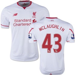 Men's 43 Ryan McLaughlin Liverpool FC Jersey - 15/16 England Football Club New Balance Replica White Away Soccer Short Shirt