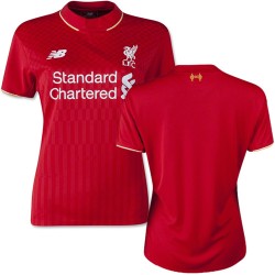 Women's Blank Liverpool FC Jersey - 15/16 England Football Club New Balance Replica Red Home Soccer Short Shirt