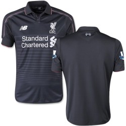 Youth Blank Liverpool FC Jersey - 15/16 England Football Club New Balance Authentic Black Third Soccer Short Shirt