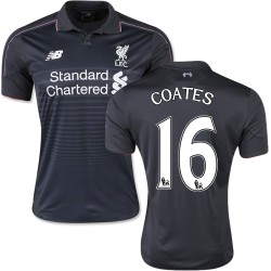 Men's 16 Sebastian Coates Liverpool FC Jersey - 15/16 England Football Club New Balance Authentic Black Third Soccer Short Shirt