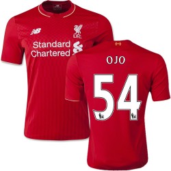 Men's 54 Sheyi Ojo Liverpool FC Jersey - 15/16 England Football Club New Balance Replica Red Home Soccer Short Shirt
