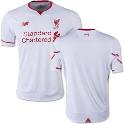 Youth Blank Liverpool FC Jersey - 15/16 England Football Club New Balance Replica White Away Soccer Short Shirt