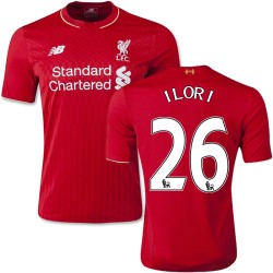Youth 26 Tiago Ilori Liverpool FC Jersey - 15/16 England Football Club New Balance Authentic Red Home Soccer Short Shirt