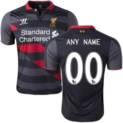 Men's Customized Liverpool FC Jersey - 14/15 England Football Club Warrior Authentic Black Third Soccer Short Shirt