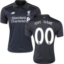 Men's Customized Liverpool FC Jersey - 15/16 England Football Club New Balance Authentic Black Third Soccer Short Shirt