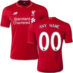 Men's Customized Liverpool FC Jersey - 15/16 England Football Club New Balance Authentic Red Home Soccer Short Shirt