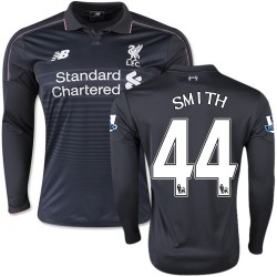 Men's 44 Brad Smith Liverpool FC Jersey - 15/16 England Football Club New Balance Replica Black Third Soccer Long Sleeve Shirt