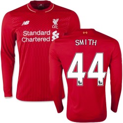 Men's 44 Brad Smith Liverpool FC Jersey - 15/16 England Football Club New Balance Replica Red Home Soccer Long Sleeve Shirt