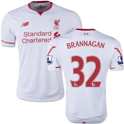 Men's 32 Cameron Brannagan Liverpool FC Jersey - 15/16 England Football Club New Balance Authentic White Away Soccer Short Shirt