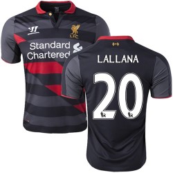 Men's 20 Adam Lallana Liverpool FC Jersey - 14/15 England Football Club Warrior Authentic Black Third Soccer Short Shirt