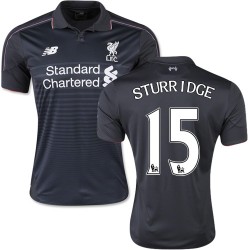 Men's 15 Daniel Sturridge Liverpool FC Jersey - 15/16 England Football Club New Balance Authentic Black Third Soccer Short Shirt