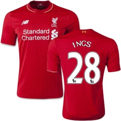 Youth 28 Danny Ings Liverpool FC Jersey - 15/16 England Football Club New Balance Authentic Red Home Soccer Short Shirt