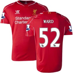 Men's 52 Danny Ward Liverpool FC Jersey - 14/15 England Football Club Warrior Authentic Red Home Soccer Short Shirt