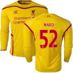 Men's 52 Danny Ward Liverpool FC Jersey - 14/15 England Football Club Warrior Authentic Yellow Away Soccer Long Sleeve Shirt