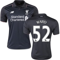 Men's 52 Danny Ward Liverpool FC Jersey - 15/16 England Football Club New Balance Authentic Black Third Soccer Short Shirt