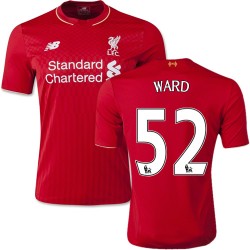 Men's 52 Danny Ward Liverpool FC Jersey - 15/16 England Football Club New Balance Authentic Red Home Soccer Short Shirt