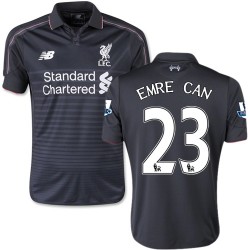 Youth 23 Emre Can Liverpool FC Jersey - 15/16 England Football Club New Balance Authentic Black Third Soccer Short Shirt