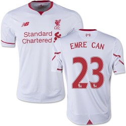 Youth 23 Emre Can Liverpool FC Jersey - 15/16 England Football Club New Balance Authentic White Away Soccer Short Shirt