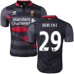 Men's 29 Fabio Borini Liverpool FC Jersey - 14/15 England Football Club Warrior Authentic Black Third Soccer Short Shirt