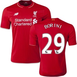 Men's 29 Fabio Borini Liverpool FC Jersey - 15/16 England Football Club New Balance Authentic Red Home Soccer Short Shirt