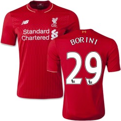Youth 29 Fabio Borini Liverpool FC Jersey - 15/16 England Football Club New Balance Authentic Red Home Soccer Short Shirt