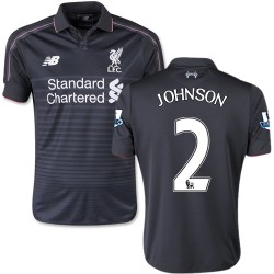 Youth 2 Glen Johnson Liverpool FC Jersey - 15/16 England Football Club New Balance Authentic Black Third Soccer Short Shirt
