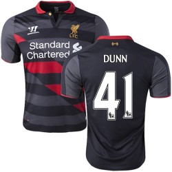 Men's 41 Jack Dunn Liverpool FC Jersey - 14/15 England Football Club Warrior Authentic Black Third Soccer Short Shirt