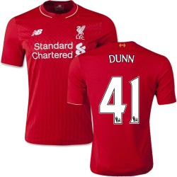 Men's 41 Jack Dunn Liverpool FC Jersey - 15/16 England Football Club New Balance Authentic Red Home Soccer Short Shirt