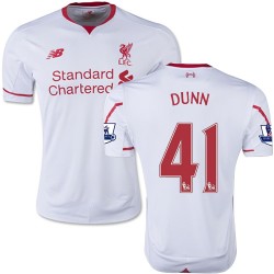Men's 41 Jack Dunn Liverpool FC Jersey - 15/16 England Football Club New Balance Replica White Away Soccer Short Shirt