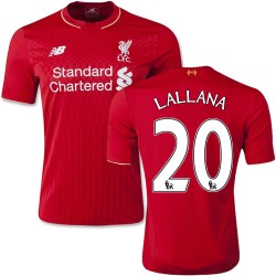 Youth 20 Adam Lallana Liverpool FC Jersey - 15/16 England Football Club New Balance Authentic Red Home Soccer Short Shirt