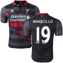 Men's 19 Javi Manquillo Liverpool FC Jersey - 14/15 England Football Club Warrior Authentic Black Third Soccer Short Shirt