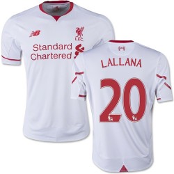 Youth 20 Adam Lallana Liverpool FC Jersey - 15/16 England Football Club New Balance Authentic White Away Soccer Short Shirt