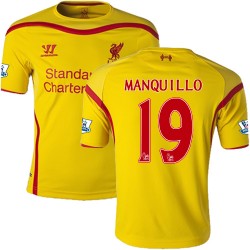 Men's 19 Javi Manquillo Liverpool FC Jersey - 14/15 England Football Club Warrior Authentic Yellow Away Soccer Short Shirt