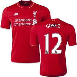 Youth 12 Joe Gomez Liverpool FC Jersey - 15/16 England Football Club New Balance Authentic Red Home Soccer Short Shirt