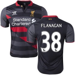 Men's 38 Jon Flanagan Liverpool FC Jersey - 14/15 England Football Club Warrior Authentic Black Third Soccer Short Shirt
