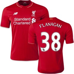 Men's 38 Jon Flanagan Liverpool FC Jersey - 15/16 England Football Club New Balance Authentic Red Home Soccer Short Shirt